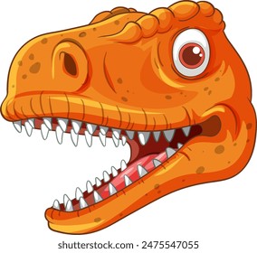 Colorful dinosaur head with sharp teeth