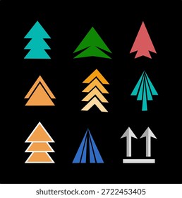 Colorful Direction Arrow Icon Set