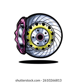 Colorful Disc Brake Vector Design Illustration