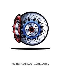 Colorful Disc Brake Vector Design Illustration