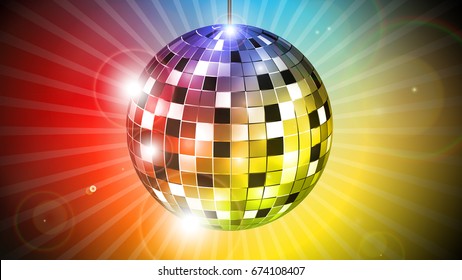 Colorful disco ball