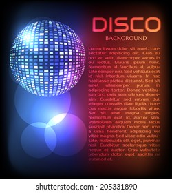 Colorful disco ball vector background. Eps10