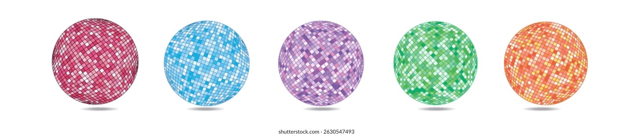Colorful disco balls collection various illustration
