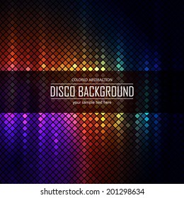 Colorful disco lighten background. Vector illustration.