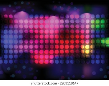 Vector de marco de luces de disco coloridas