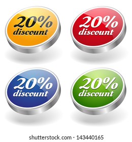 Colorful discount buttons