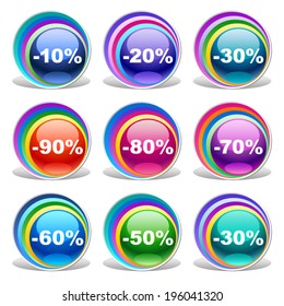 Colorful discount labels