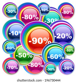 Colorful discount labels
