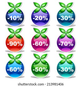 Colorful discount labels