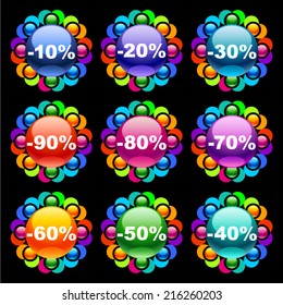 Colorful discount labels