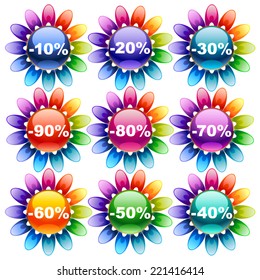 Colorful discount labels
