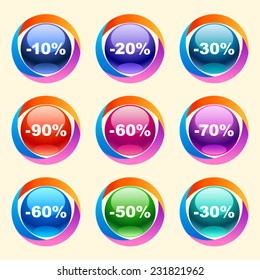 Colorful discount labels