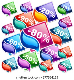 Colorful discount labels 3