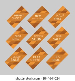Colorful discount labels set. Timeless easy-to-read design to attract customers' attention. Suitable for web page ads, tags, discount offer price labels, badges, coupons, flyers etc.