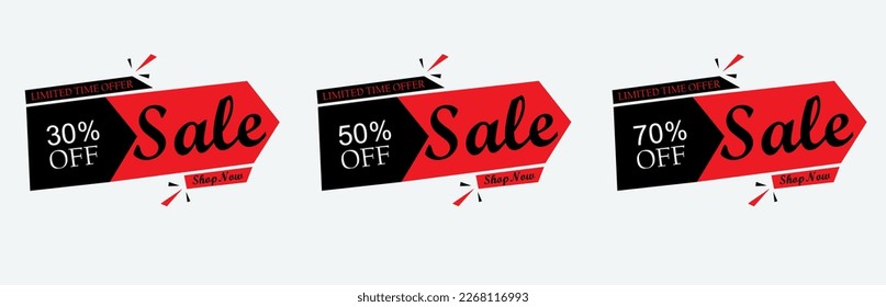 Colorful discount sale banner, dangler, Special offer composition. Vector illustration, online shopping web banners