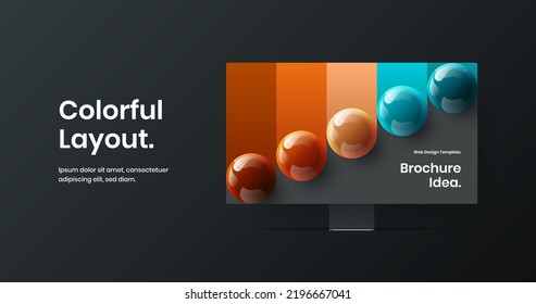 Colorful display mockup banner layout. Modern website design vector illustration.