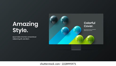 Colorful display mockup banner template. Abstract site screen design vector layout.