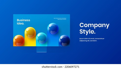 Colorful display mockup presentation illustration. Modern site design vector concept.