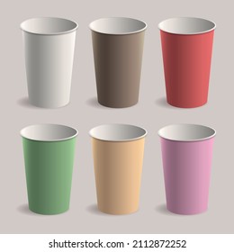 Colorful disposable cups vector image