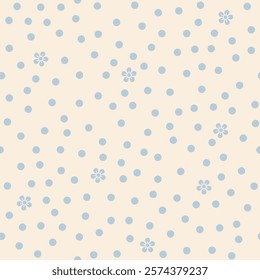 Colorful ditsy seamless pattern. Vector floral background with tiny flowers. Gentle botanical wallpaper. Print for fabric, paper, kids clothes and accessories