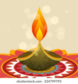 colorful diwali diya vector background design