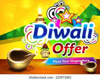colorful diwali sale background vector illustration 