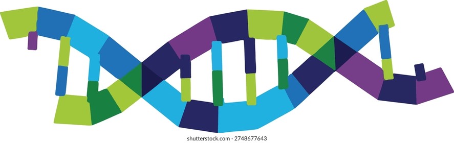 Colorful dna double helix, abstract genetic code pattern