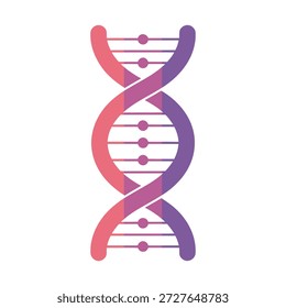 Icono colorido de la estructura de la doble hélice del ADN icono del concepto de ciencia y biología del símbolo genético