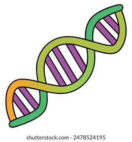 Colorful DNA helix isolated icon. Vector illustration