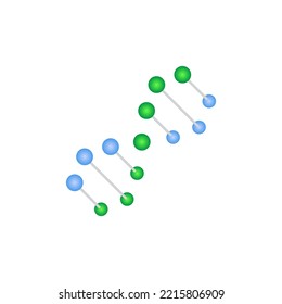 Farbiges DNA-Symbol. Strukturzeichen für Bio-Code-Moleküle