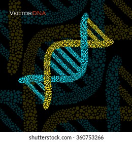 Colorful DNA, molecular structure. Vector illustration. Eps 10