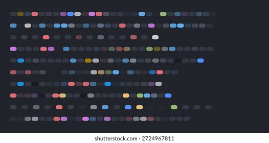 Colorido código genético de secuenciación de ADN. Biología molecular. Datos de investigación científica