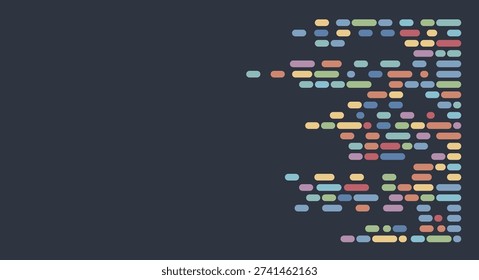 Colorful DNA Sequencing Genetic Code. Molecular Biology. Scientific Research Data
