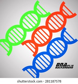Colorful dna spiral. Vector illustration. Eps10