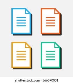 Colorful Document Icon Design with Shadow | EPS10 Vector