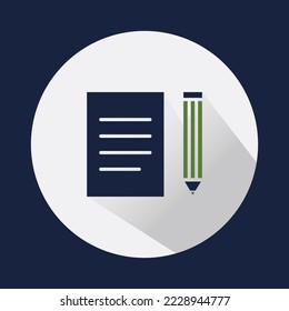 colorful document icon. isolated background with long shadow