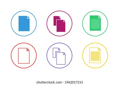 Colorful Document Icon Set Stylish Design