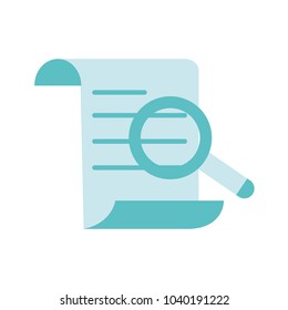 colorful document information paper with magnifying glass