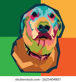 colorful dog with colorful background to