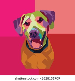 colorful dog with colorful background