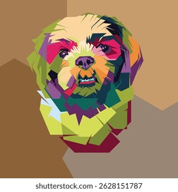 Perro colorido con fondo colorido