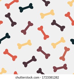 Colorful Dog Bone Seamless Pattern Background.