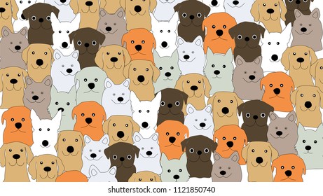 Colorful dog doodles vector. Design for wallpaper and background