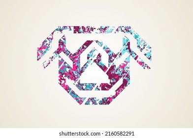 Colorful dog face logo design