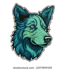 Colorful Dog Flat Icon Isolated On White Background