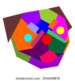 colorful dog geometric vector wpap pop art design illustration