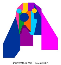 colorful dog geometric vector wpap pop art design