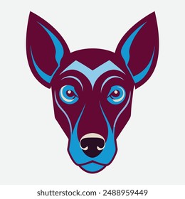 A colorful dog head eps