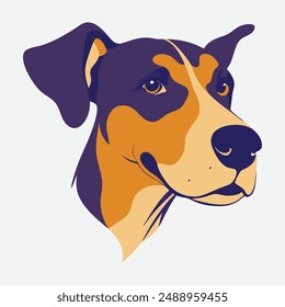 Una colorida cabeza de perro eps