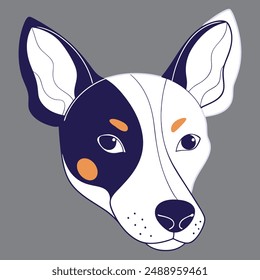 Una colorida cabeza de perro eps